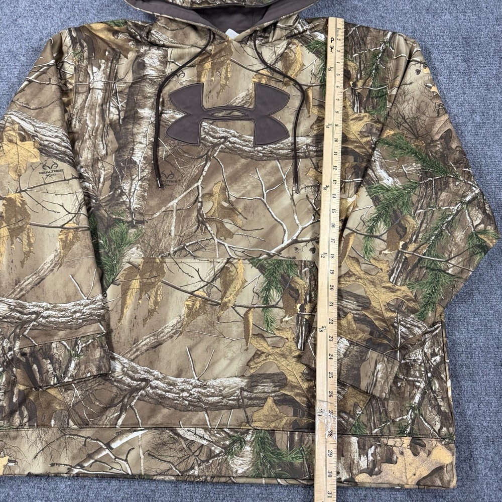 Under Armour Camo Hoodie Mens 2XL Realtree Storm Hunting Outdoors - Picture 8 of 8